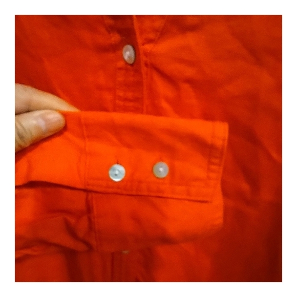 Joie 100% Linen Red- Orange Button-Up Tunic Dress - Picture 2 of 11